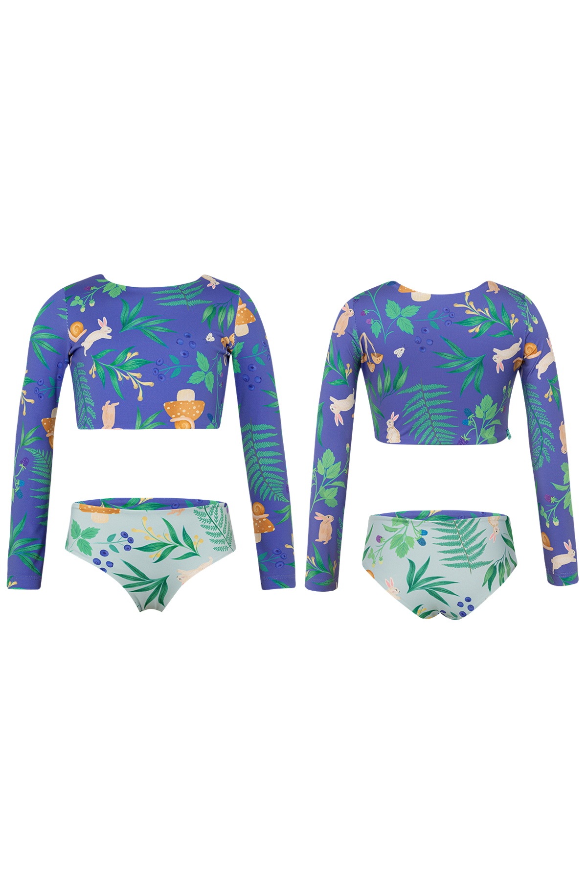 BOSQUE DE CONEJOS AZUL - SUN LONGSLEEVE BIKINI