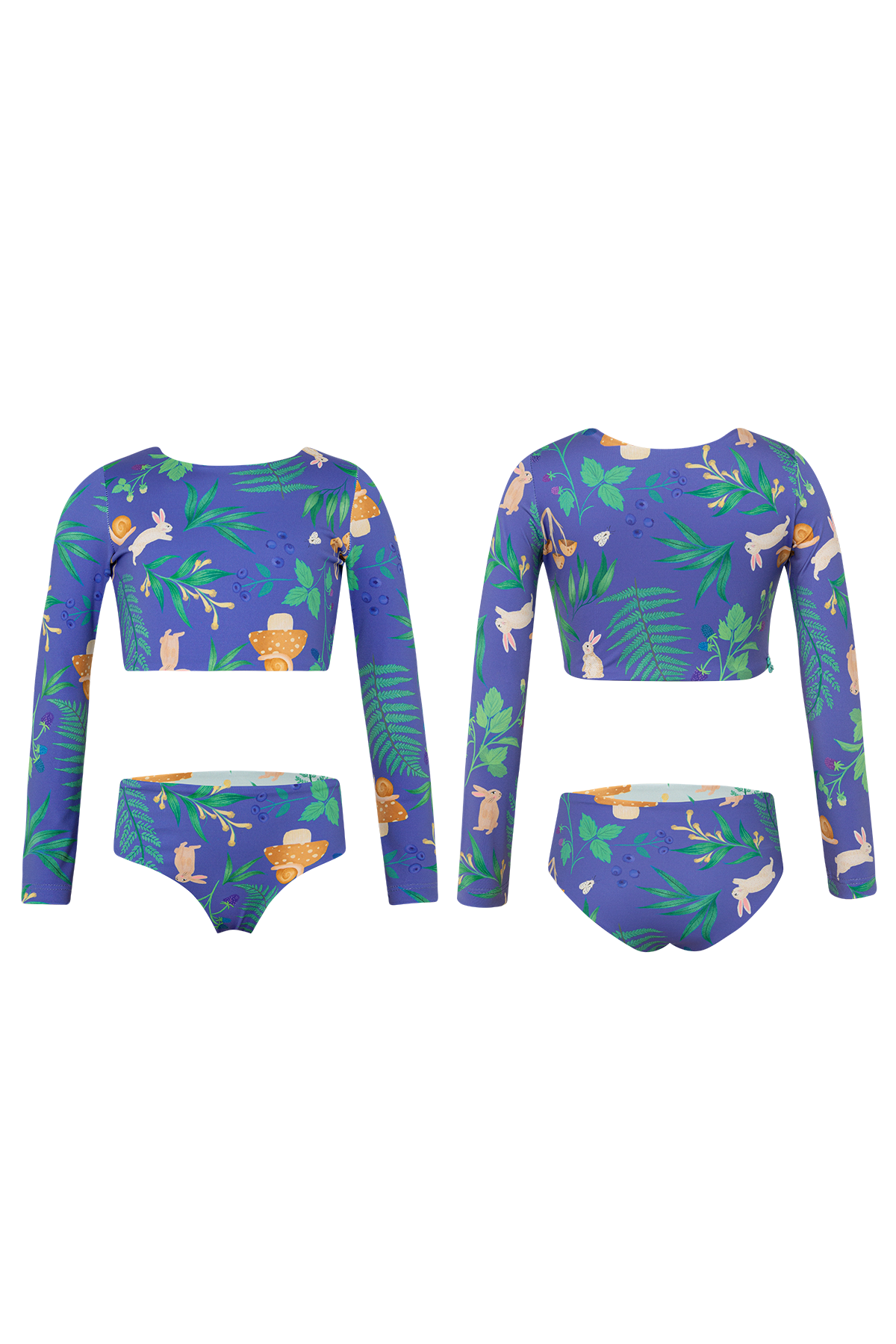 BOSQUE DE CONEJOS AZUL - SUN LONGSLEEVE BIKINI