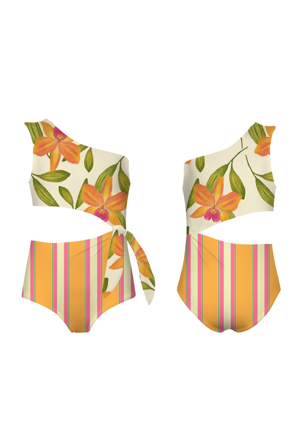 ORQUIDEAS NARANJA - KNOT TRIKINI