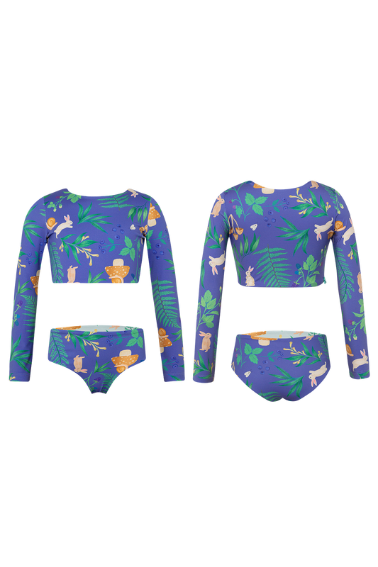 BOSQUE DE CONEJOS AZUL - SUN LONGSLEEVE BIKINI