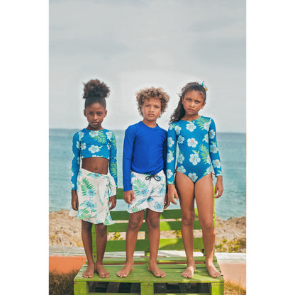 JESS LONGSLEEVE HIBISCUS AZUL