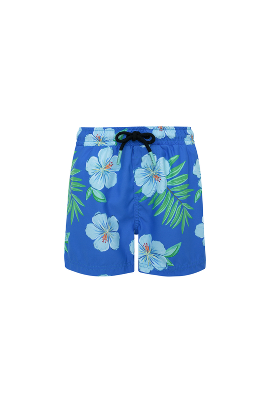 SWIMSHORT HIBICUS AZUL