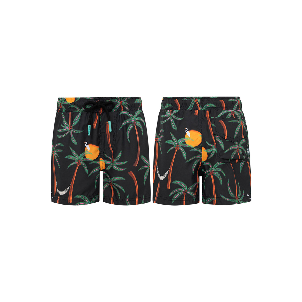 SWIMSHORT PALMERAS NEGRO