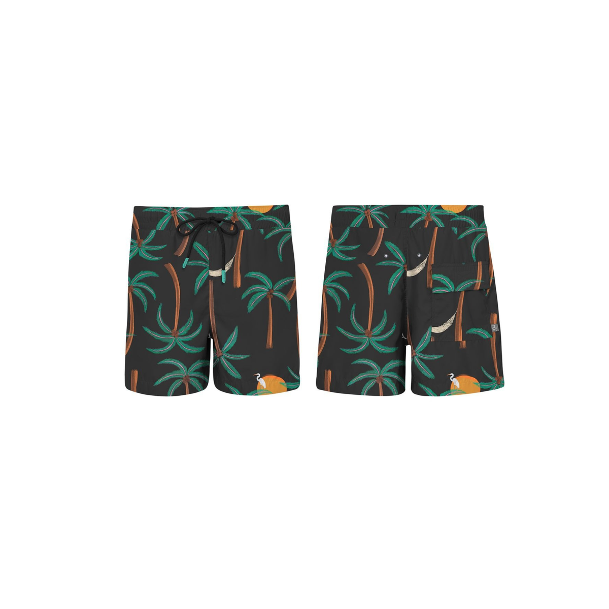 PALMERAS NEGRO ADULT SWIMSHORTS